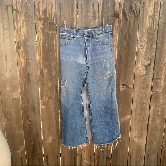 Re/done Levi’s Blue Denim midi skirt size 26 - Picture 2 of 16